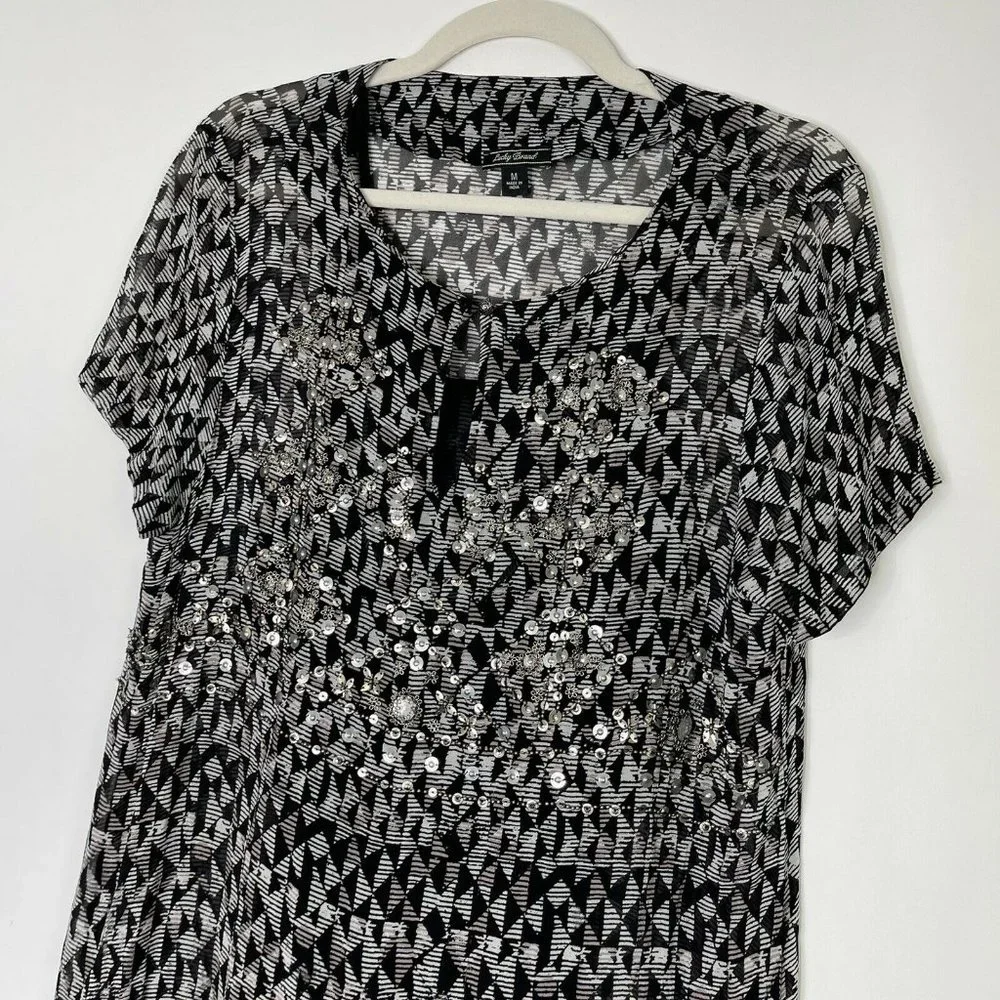 Lucky Brand Boho Shift Dress Size Medium - Picture 4 of 9